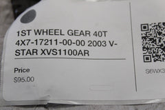 1ST WHEEL GEAR 40T 4X7-17211-00-00 2003 V-STAR XVS1100AR