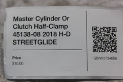 Master Cylinder Or Clutch Half-Clamp 45138-08 2018 H-D STREETGLIDE