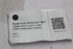 REAR HUB SPROCKET NUT 10MM 6PCS 92015-1961 1996 KAWASAKI VN800