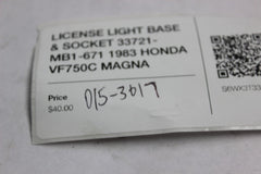 LICENSE LIGHT BASE & SOCKET 33721-MB1-671 1983 HONDA VF750C MAGNA