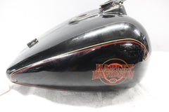 GAS TANK VIVID BLACK W/ RED & GOLD STRIPE 61019-00CF 2000 H-D ELECTRAGLIDE FLHT