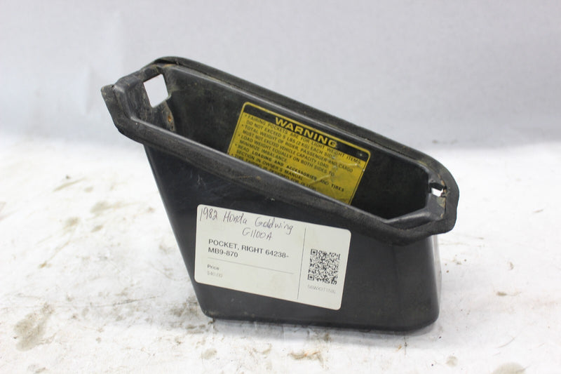 POCKET, RIGHT 64238-MB9-870 1982 HONDA GOLDWING GL1100A