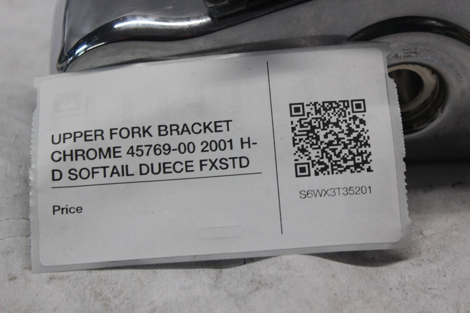 UPPER FORK BRACKET CHROME 45769-00 2001 H-D SOFTAIL DUECE FXSTD