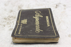 Owners Manual 1982 Honda Goldwing GL1100A 31MB975