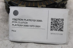 FRICTION PLATE (10) 13088-1124, CLUTCH PLATE (9) 13089-1073 2001 KAW ZX-9R