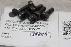 OUTER STARTER CLUTCH BOLTS 6PCS (6MM) 90085-413-781 2000 HONDA CBR600F4