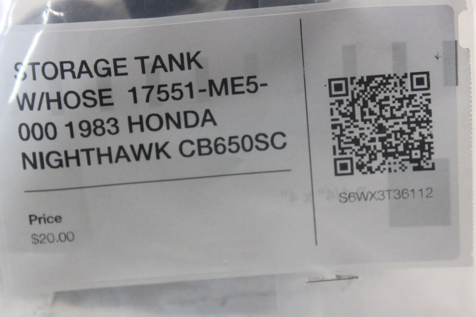 STORAGE TANK W/HOSE  17551-ME5-000 1983 HONDA NIGHTHAWK CB650SC