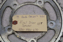 OEM Honda Motorcycle 1999 CBR600F4 Final Driven Sprocket 45T 41201-MBW-670