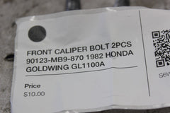 FRONT CALIPER BOLT 2PCS 90123-MB9-870 1982 HONDA GOLDWING GL1100A