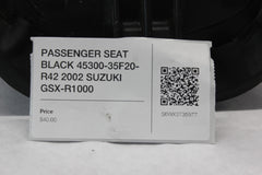 PASSENGER SEAT BLACK 45300-35F20-R42 2002 SUZUKI GSX-R1000