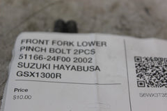 FRONT FORK LOWER PINCH BOLT 2PCS 51166-24F00 2002 SUZUKI HAYABUSA GSX1300R