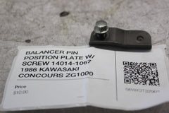 BALANCER PIN POSITION PLATE W/ SCREW 14014-1067 1986 KAWASAKI CONCOURS ZG1000
