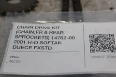 CHAIN DRIVE KIT (CHAIN,FR & REAR SPROCKETS) 14762-00 2001 H-D SOFTAIL DUECE FXST