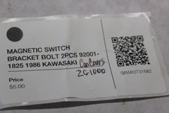 MAGNETIC SWITCH BRACKET BOLT 2PCS 92001-1825 1986 KAWASAKI CONCOURS ZG1000