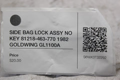 SIDE BAG LOCK ASSY NO KEY 81218-463-770 1982 GOLDWING GL1100A
