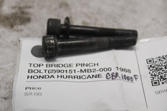 TOP BRIDGE PINCH BOLT (2) 90151-MB2-000  1988 HONDA HURRICANE CBR1000F