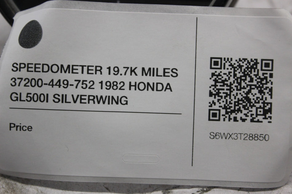 SPEEDOMETER 19.7K MILES 37200-449-752 1982 HONDA GL500I SILVERWING