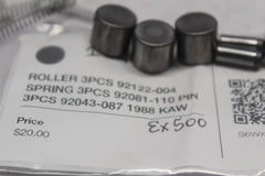 ROLLER 3PCS 92122-004 SPRING 3PCS 92081-110 PIN 3PCS 92043-087 1988 KAW EX500