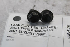 PASS FOOTREST BRACKET BOLT 2PCS 01550-08163 2001 SUZUKI SV650S