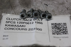 CLUTCH RACE BOLT 5PCS 120P0612 1986 KAWASAKI CONCOURS ZG1000