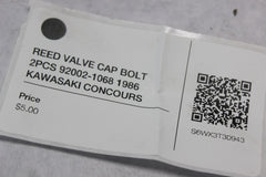 REED VALVE CAP BOLT 2PCS 92002-1068 1986 KAWASAKI CONCOURS ZG1000