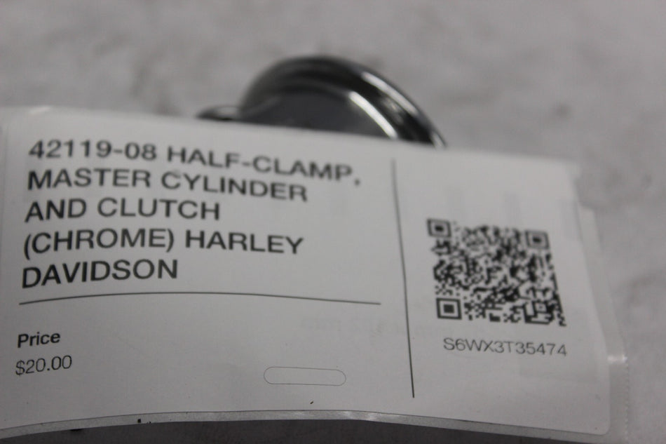 42119-08 HALF-CLAMP, MASTER CYLINDER AND CLUTCH (CHROME) HARLEY DAVIDSON