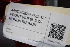 44650-GEZ-671ZA 13" FRONT WHEEL 2009 HONDA RUCKUS