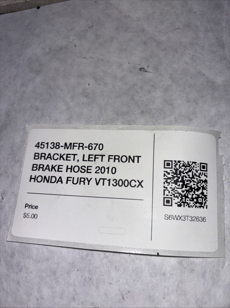 45138-MFR-670 BRACKET, LEFT FRONT BRAKE HOSE 2010 HONDA FURY VT1300CX