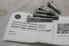 GEARSHIFT COVER BOLT 5PCS 01547-0625A,01547-0635A 2008 SUZUKI GSX1300R