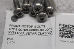 FRONT ROTOR BOLTS 6PCS 90109-08006-00 2001 XVS1100A VSTAR CLASSIC