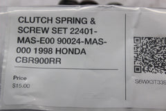 CLUTCH SPRING & SCREW SET 22401-MAS-E00 90024-MAS-000 1998 HONDA CBR900RR