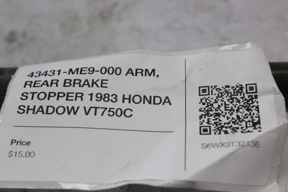43431-ME9-000 ARM, REAR BRAKE STOPPER 1983 HONDA SHADOW VT750C