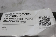 43431-ME9-000 ARM, REAR BRAKE STOPPER 1983 HONDA SHADOW VT750C