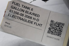 FUEL TANK 6 GALLON BLK/RED 61356-08 2008 H-D ELECTRAGLIDE FLHT
