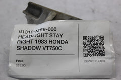 61312-ME9-000 HEADLIGHT STAY RIGHT 1983 HONDA SHADOW VT750C
