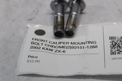 FRONT CALIPER MOUNTING BOLT CHROME (2) 92151-1288  2002 KAW ZX-6