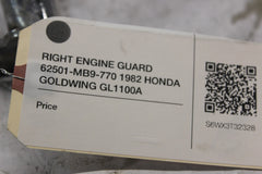 RIGHT ENGINE GUARD 62501-MB9-770 1982 HONDA GOLDWING GL1100A