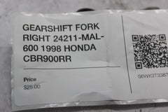 GEARSHIFT FORK RIGHT 24211-MAL-600 1998 HONDA CBR900RR