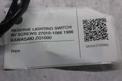 RESERVE LIGHTING SWITCH W/ SCREWS 27010-1066 1986 KAWASAKI ZG1000