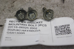 RECTIFIER BRACKET MOUNTING BOLT 3PCS 09116-06025 2002 SUZUKI HAYABUSA GSX1300R