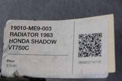 19010-ME9-003 RADIATOR 1983 HONDA SHADOW VT750C