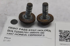 RIGHT PASS STEP HOLDER BOLT (2) 95701-08025-00 1997 HONDA CBR600F3