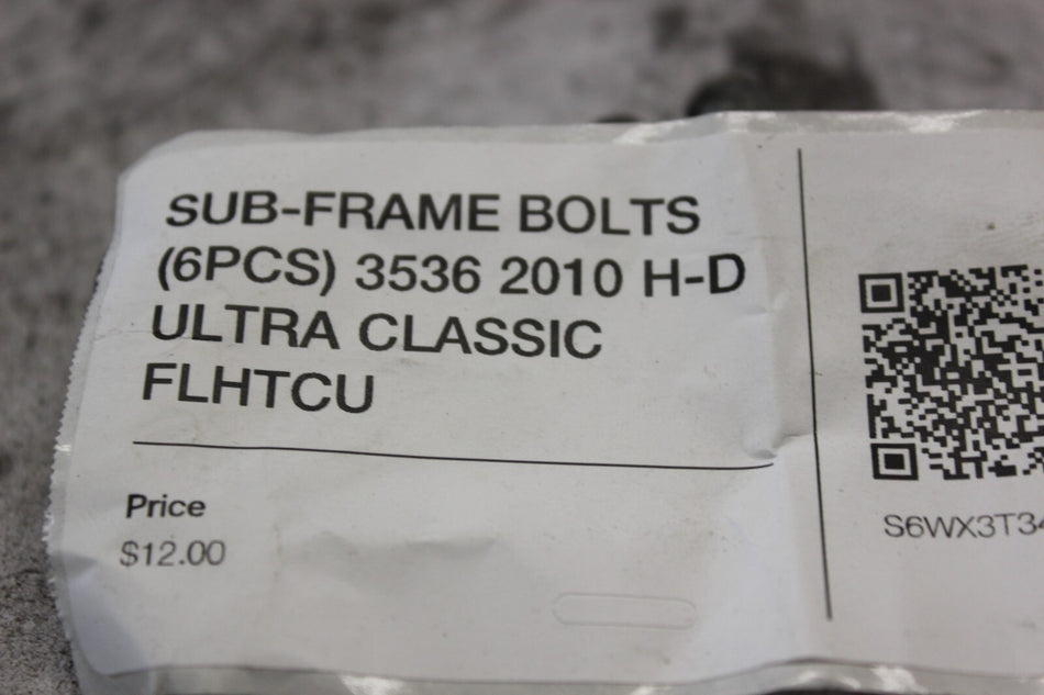 SUB-FRAME BOLTS (6PCS) 3536 2010 H-D ULTRA CLASSIC FLHTCU