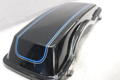 90756-93 Saddlebag Lid RIGHT Harley Davidson BLACK W/ LIGHT BLUE & SILVER PINSTR