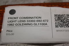 FRONT COMBINATION LIGHT LENS 33302-692-672 1982 GOLDWING GL1100A