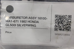 CARBURETOR ASSY 16100-MA1-671 1982 HONDA GL500I SILVERWING