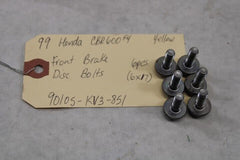 OEM Honda Motorcycle 1999 CBR600F4 Front Brake Disc Bolts (6) 90105-KV3-851