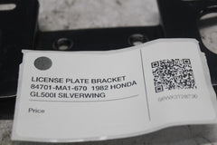 LICENSE PLATE BRACKET 84701-MA1-670  1982 HONDA GL500I SILVERWING