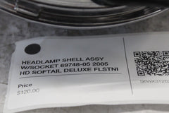 HEADLAMP SHELL ASSY W/SOCKET 69748-05 2005 HD SOFTAIL DELUXE FLSTNI