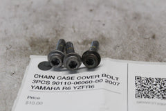 CHAIN CASE COVER BOLT 3PCS 90110-06060-00 2007 YAMAHA R6 YZFR6